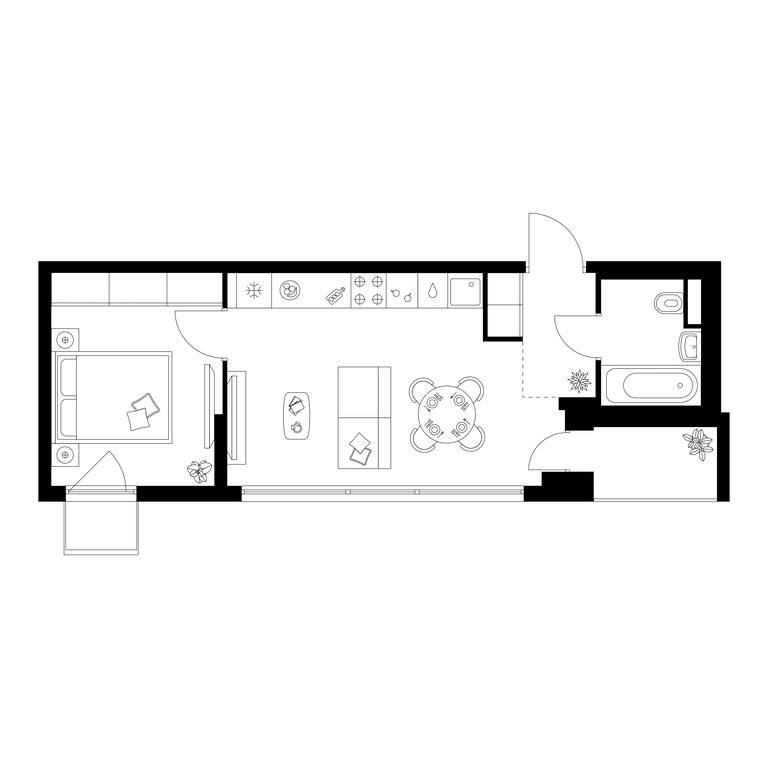 1-BD Apartment Sale, 36.1平方米 at Kavkazskiy Bulvar 51, Kavkazsky Boulevard, 51с3, Moscow, Russia #1