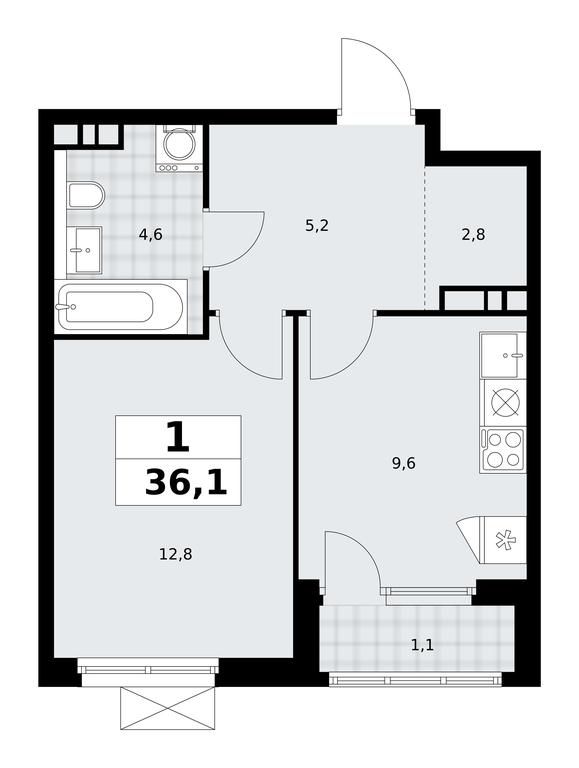 Apartment Sale, 36.1平方米 at Yzhnye Sady, Yuzhnye Sady Residential Complex, Moscow, Russia #1 Apartment Sale, 36.1平方米 at Yzhnye Sady, Yuzhnye Sady Residential Complex, Moscow, Russia #1