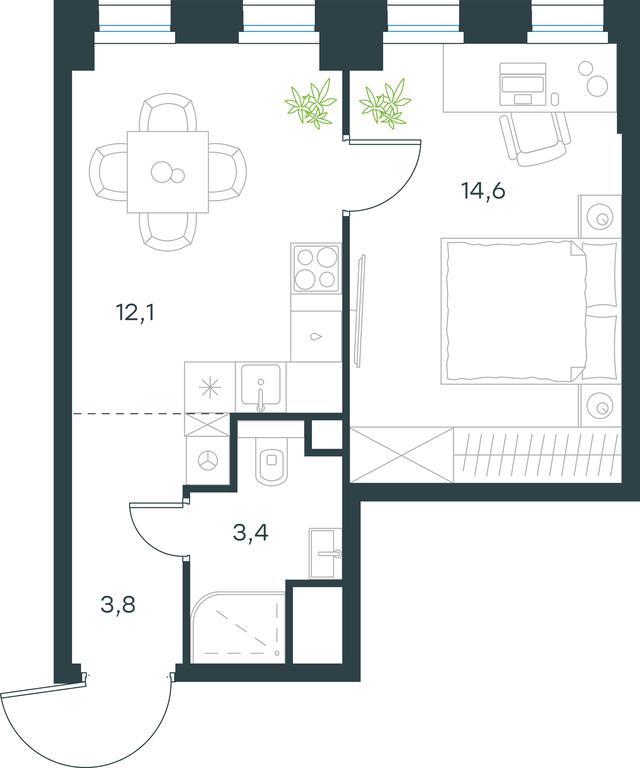 Apartment Sale, 33.9 sq. m. at Level Seligerskaya, Ilmenskiy Drive, 12, Moscow, Russia #1