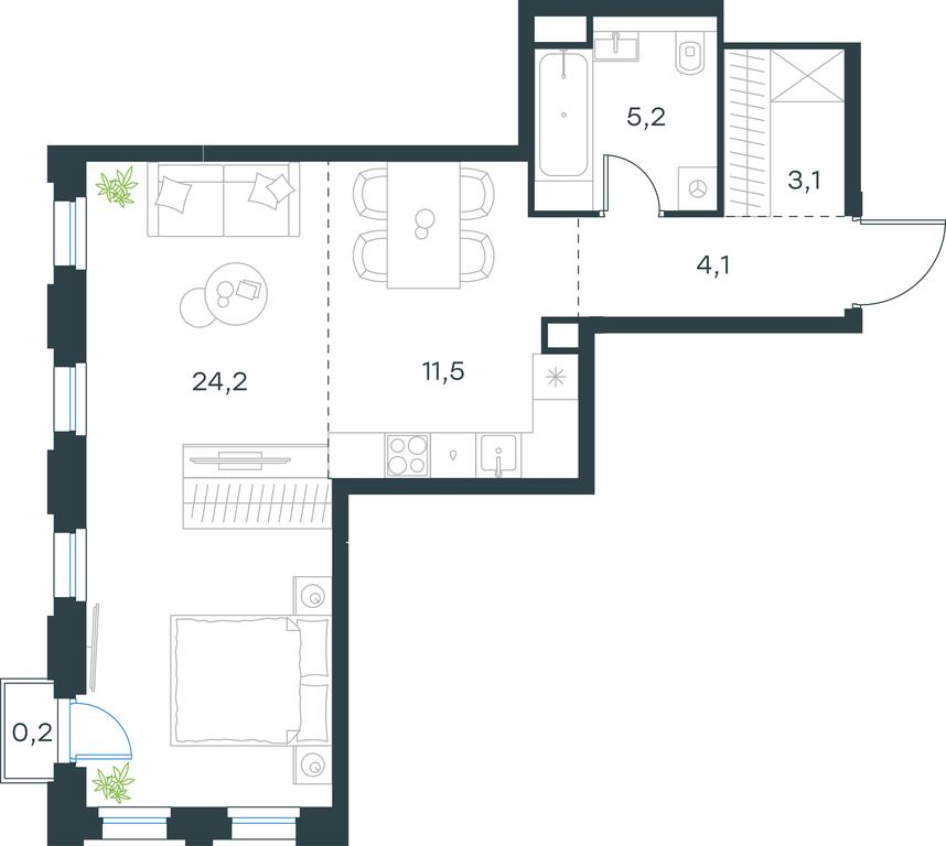 Apartment Sale, 48.3 sq. m. at Level Seligerskaya, Ilmenskiy Drive, 12, Moscow, Russia #1 Apartment Sale, 48.3 sq. m. at Level Seligerskaya, Ilmenskiy Drive, 12, Moscow, Russia #1