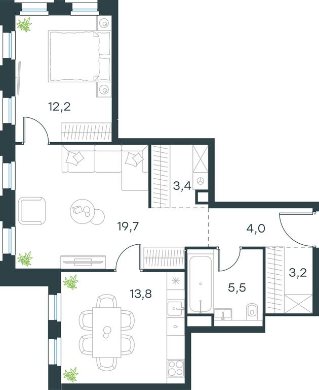 1-BD Apartment Sale, 61.8 sq. m. at Level Seligerskaya, Ilmenskiy Drive, 12, Moscow, Russia #1