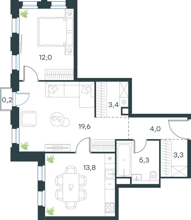 1-BD Apartment Sale, 61.6 sq. m. at Level Seligerskaya, Ilmenskiy Drive, 12, Moscow, Russia #1 1-BD Apartment Sale, 61.6 sq. m. at Level Seligerskaya, Ilmenskiy Drive, 12, Moscow, Russia #1