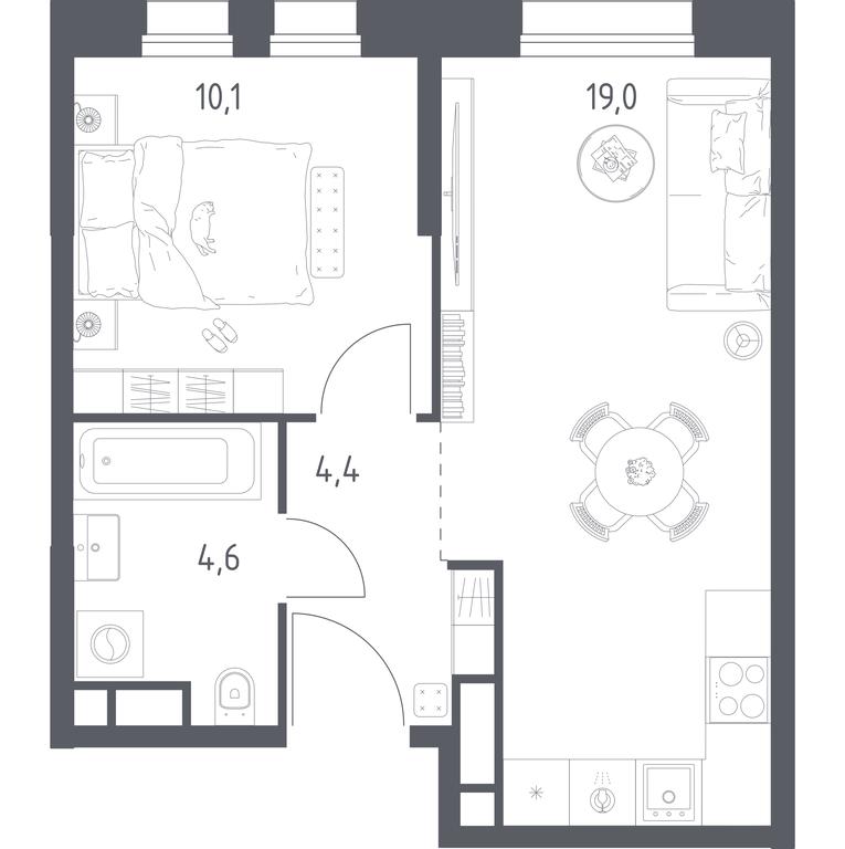 Apartment Sale, 38.2 sq. m. at Kvartal na Vode, Shosseynaya Street, 90с42, Moscow, Russia #2