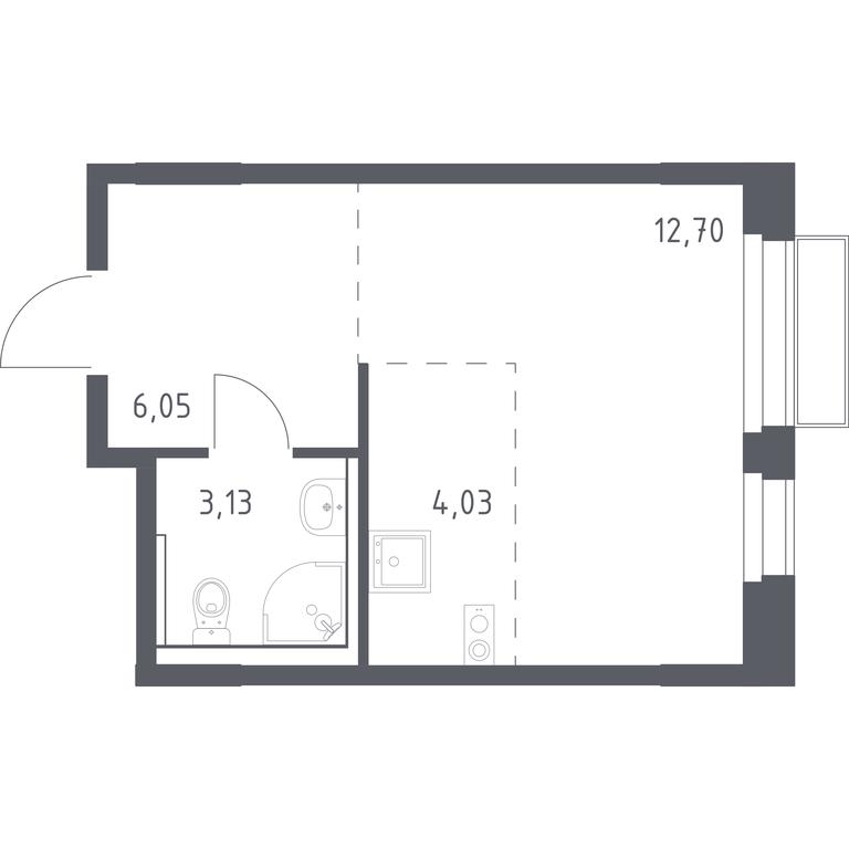 Apartment Sale, 25.91 sq. m. at Novoe Vnukovo, kvartal № 38, Kokoshkino Settlement, Moscow, Russia #1