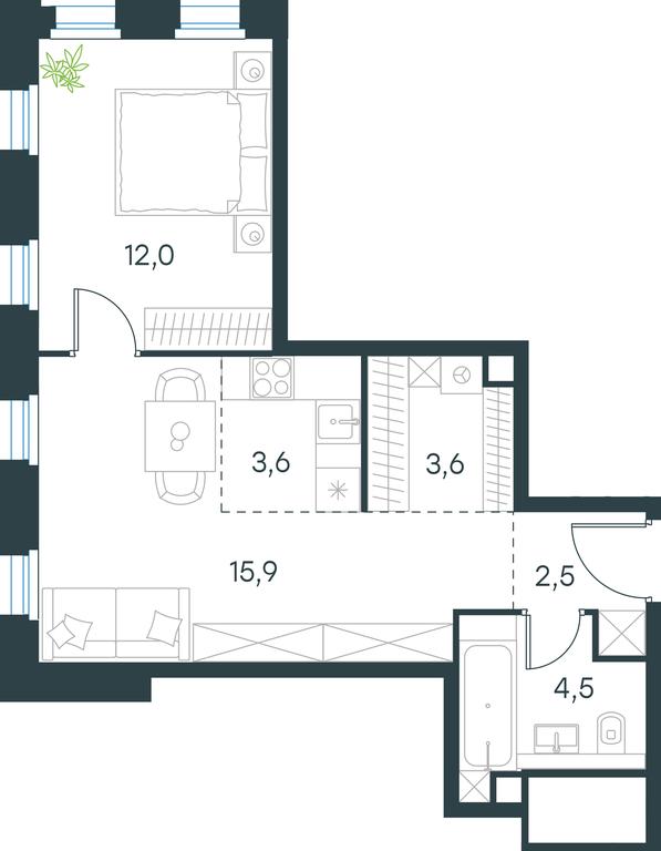 1-BD Apartment Sale, 42.1 sq. m. at Level Seligerskaya, Ilmenskiy Drive, 12, Moscow, Russia #1 1-BD Apartment Sale, 42.1 sq. m. at Level Seligerskaya, Ilmenskiy Drive, 12, Moscow, Russia #1