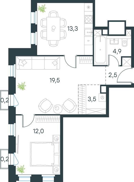 1-BD Apartment Sale, 56.1平方米 at Level Seligerskaya, Ilmenskiy Drive, 12, Moscow, Russia #1 1-BD Apartment Sale, 56.1平方米 at Level Seligerskaya, Ilmenskiy Drive, 12, Moscow, Russia #1