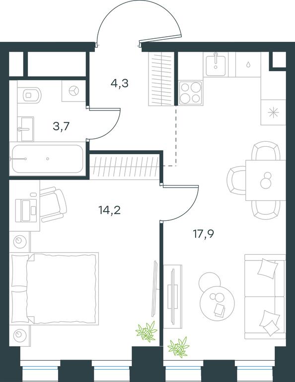 Apartment Sale, 40.1 sq. m. at Level Seligerskaya, Ilmenskiy Drive, 12, Moscow, Russia #1 Apartment Sale, 40.1 sq. m. at Level Seligerskaya, Ilmenskiy Drive, 12, Moscow, Russia #1