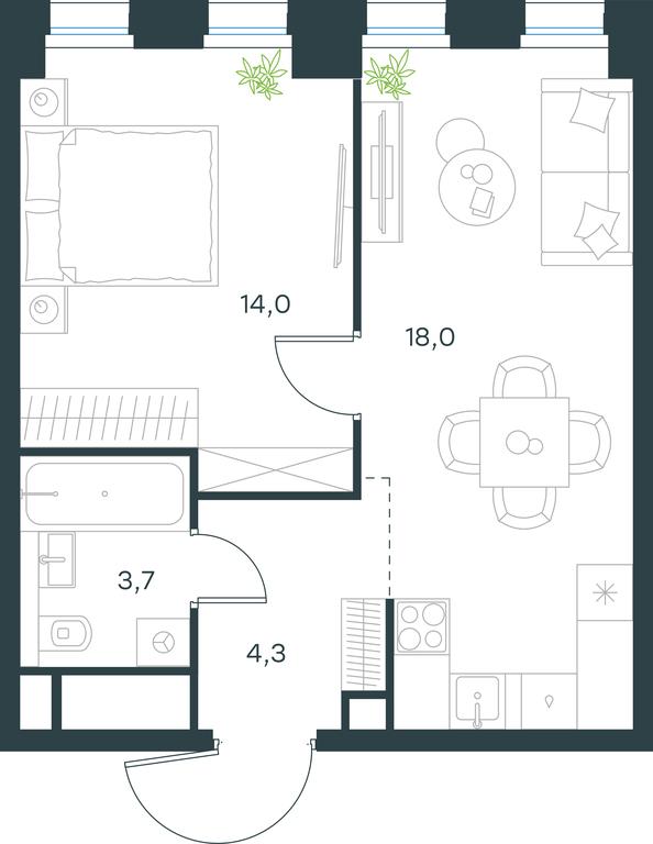 Apartment Sale, 40 sq. m. at Level Seligerskaya, Ilmenskiy Drive, 12, Moscow, Russia #1