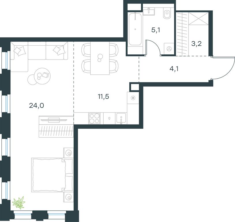 Apartment Sale, 47.9 sq. m. at Level Seligerskaya, Ilmenskiy Drive, 12, Moscow, Russia #1 Apartment Sale, 47.9 sq. m. at Level Seligerskaya, Ilmenskiy Drive, 12, Moscow, Russia #1