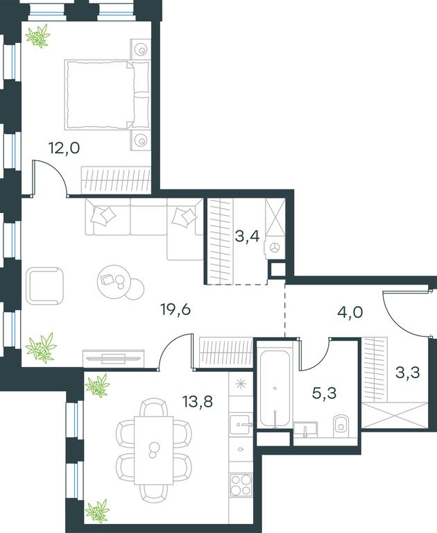 1-BD Apartment Sale, 61.4 sq. m. at Level Seligerskaya, Ilmenskiy Drive, 12, Moscow, Russia #1 1-BD Apartment Sale, 61.4 sq. m. at Level Seligerskaya, Ilmenskiy Drive, 12, Moscow, Russia #1