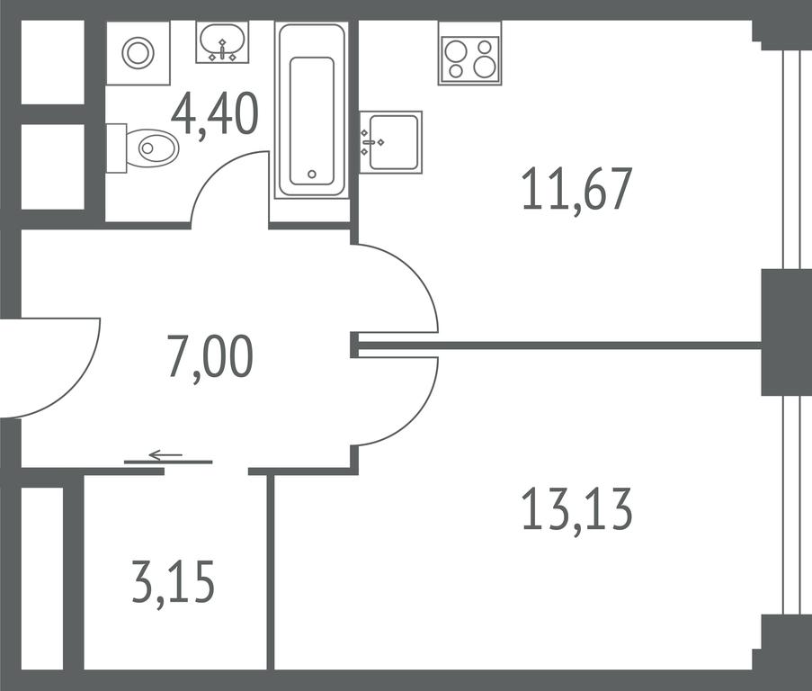 Apartment Sale, 42.3 sq. m. at iLove, улица Бочкова, 11А, Москва, Россия #1