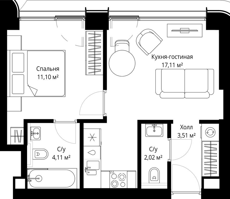 Продажа 1-комн. квартиры, 37,85 м² в ЖК «Сити Бэй (City Bay)», Волоколамское шоссе, 95с3, Москва, Россия #2
