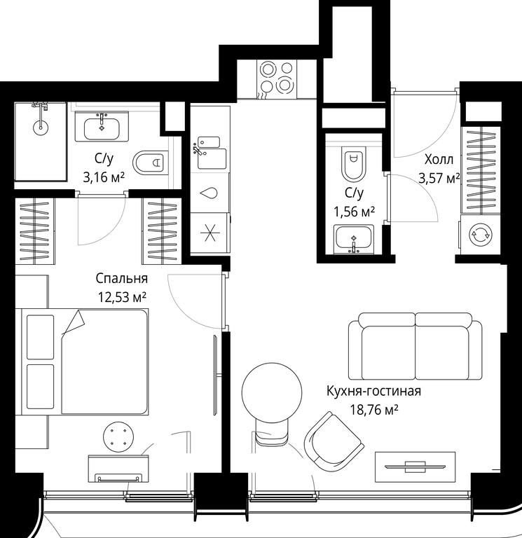 Продажа 1-комн. квартиры, 39,58 м² в ЖК «Сити Бэй (City Bay)», Волоколамское шоссе, 95с3, Москва, Россия #2 Продажа 1-комн. квартиры, 39,58 м² в ЖК «Сити Бэй (City Bay)», Волоколамское шоссе, 95с3, Москва, Россия #2