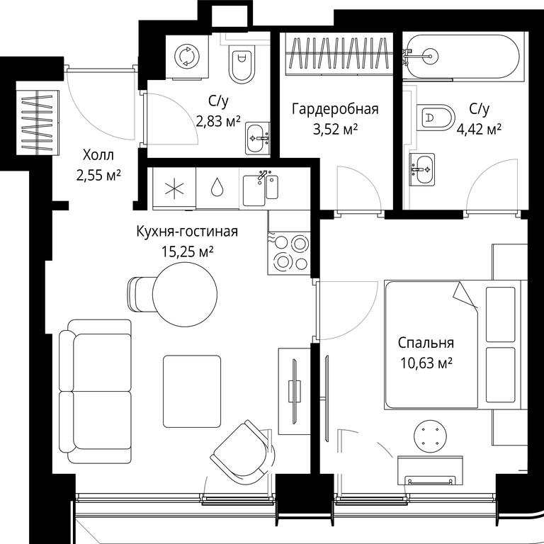 Продажа 1-комн. квартиры, 39,2 м² в ЖК «Сити Бэй (City Bay)», Волоколамское шоссе, 95с3, Москва, Россия #2 Продажа 1-комн. квартиры, 39,2 м² в ЖК «Сити Бэй (City Bay)», Волоколамское шоссе, 95с3, Москва, Россия #2