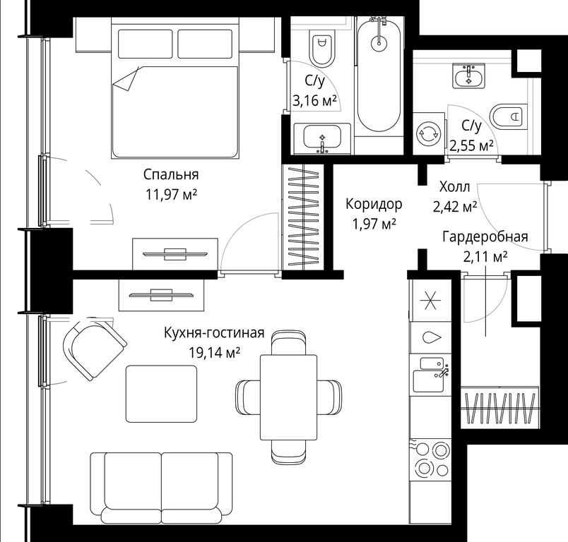 Продажа 1-комн. квартиры, 43,32 м² в ЖК «Сити Бэй (City Bay)», Волоколамское шоссе, 95с3, Москва, Россия #2 Продажа 1-комн. квартиры, 43,32 м² в ЖК «Сити Бэй (City Bay)», Волоколамское шоссе, 95с3, Москва, Россия #2