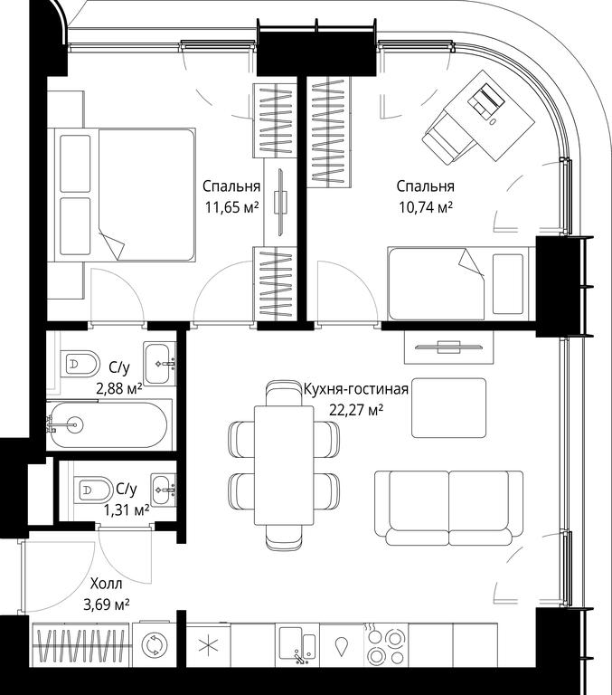 Продажа 2-комн. квартиры, 52,54 м² в ЖК «Сити Бэй (City Bay)», Волоколамское шоссе, 95с3, Москва, Россия #2 Продажа 2-комн. квартиры, 52,54 м² в ЖК «Сити Бэй (City Bay)», Волоколамское шоссе, 95с3, Москва, Россия #2