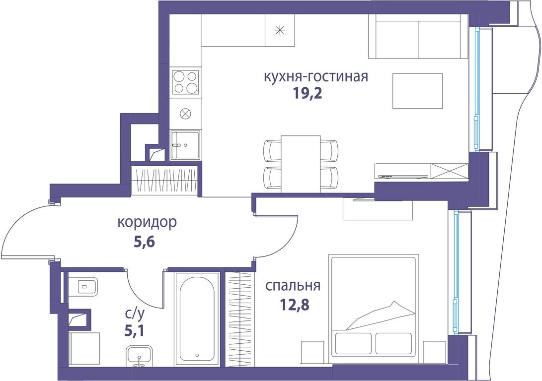 Продажа 1-комн. квартиры, 42,6 м² в ЖК «Символ», проезд Невельского, 6к1, Москва, Россия #1 Продажа 1-комн. квартиры, 42,6 м² в ЖК «Символ», проезд Невельского, 6к1, Москва, Россия #1