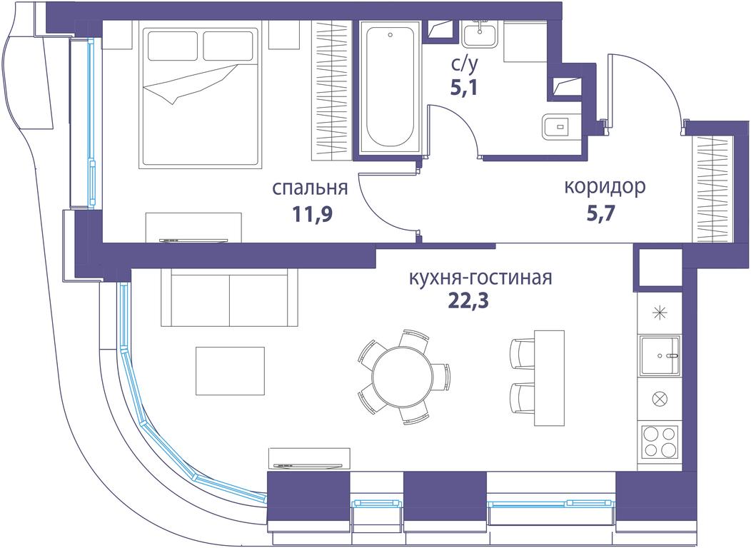 Продажа 1-комн. квартиры, 45 м² в ЖК «Символ», проезд Невельского, 6к1, Москва, Россия #1 Продажа 1-комн. квартиры, 45 м² в ЖК «Символ», проезд Невельского, 6к1, Москва, Россия #1