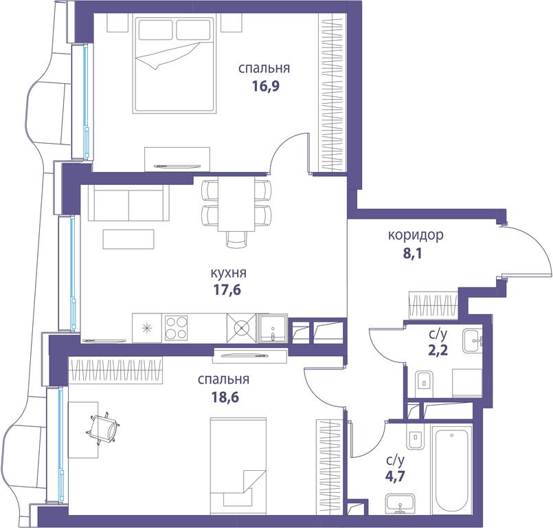 Продажа 1-комн. квартиры, 46,7 м² в ЖК «Символ», проезд Невельского, 6к1, Москва, Россия #1 Продажа 1-комн. квартиры, 46,7 м² в ЖК «Символ», проезд Невельского, 6к1, Москва, Россия #1