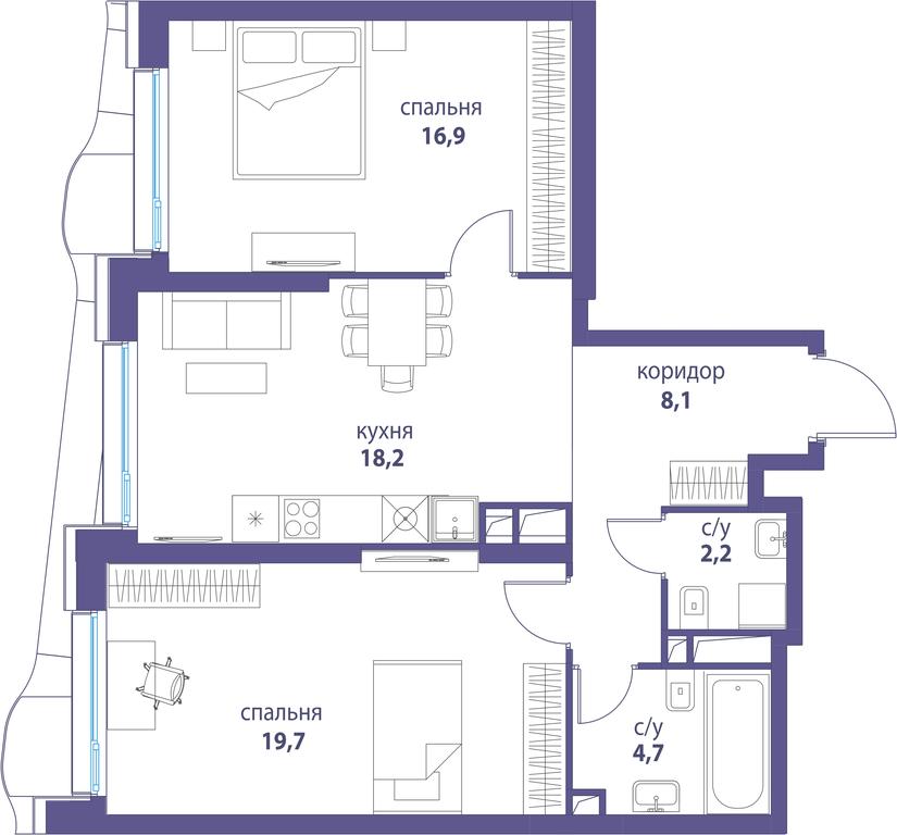 Продажа 1-комн. квартиры, 48 м² в ЖК «Символ», проезд Невельского, 6к1, Москва, Россия #1 Продажа 1-комн. квартиры, 48 м² в ЖК «Символ», проезд Невельского, 6к1, Москва, Россия #1