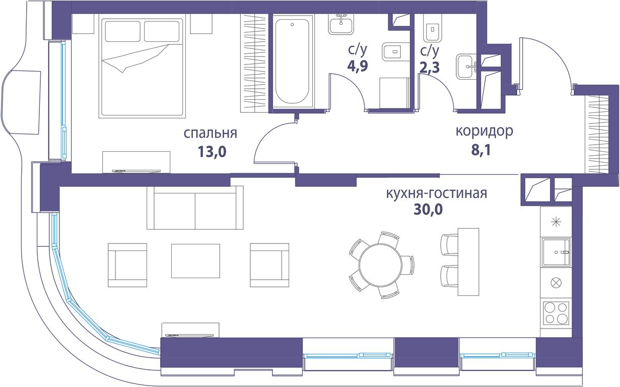 Продажа 2-комн. квартиры, 67,2 м² в ЖК «Символ», проезд Невельского, 6к1, Москва, Россия #1 Продажа 2-комн. квартиры, 67,2 м² в ЖК «Символ», проезд Невельского, 6к1, Москва, Россия #1