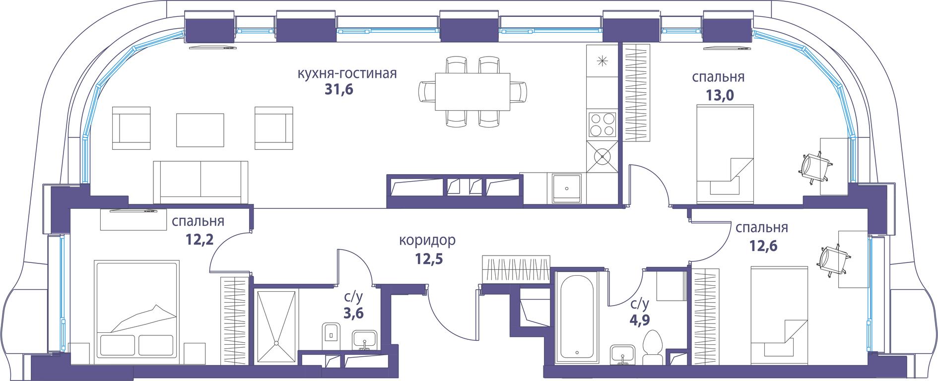 Продажа 2-комн. квартиры, 66,2 м² в ЖК «Символ», проезд Невельского, 6к1, Москва, Россия #1 Продажа 2-комн. квартиры, 66,2 м² в ЖК «Символ», проезд Невельского, 6к1, Москва, Россия #1