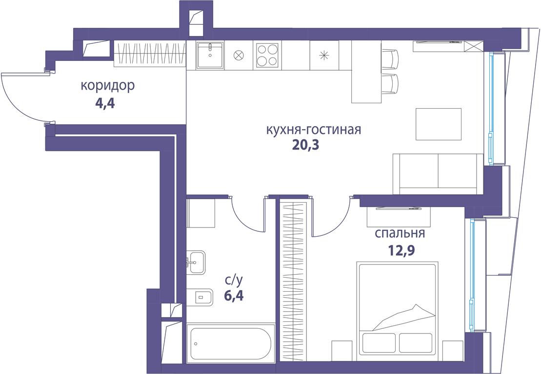 Продажа 3-комн. квартиры, 91,1 м² в ЖК «Символ», проезд Невельского, 6к1, Москва, Россия #1 Продажа 3-комн. квартиры, 91,1 м² в ЖК «Символ», проезд Невельского, 6к1, Москва, Россия #1
