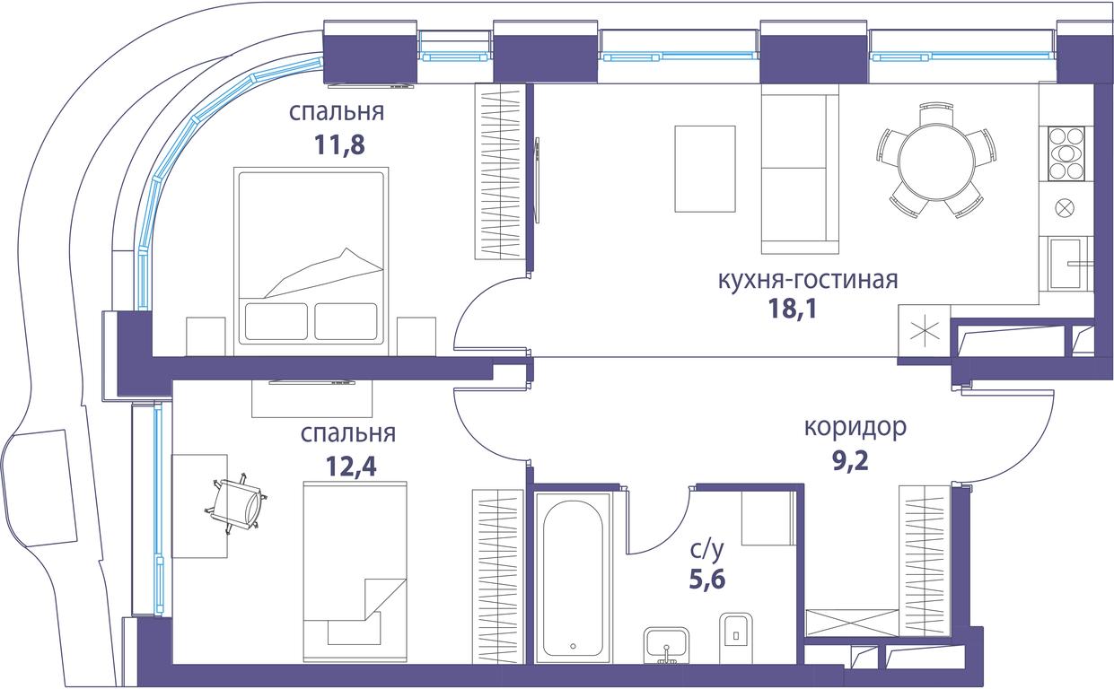 Продажа 3-комн. квартиры, 91,1 м² в ЖК «Символ», проезд Невельского, 6к1, Москва, Россия #1 Продажа 3-комн. квартиры, 91,1 м² в ЖК «Символ», проезд Невельского, 6к1, Москва, Россия #1
