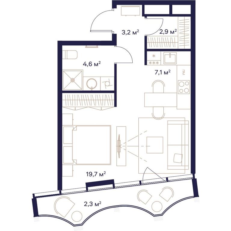 Apartment Sale, 39.8平方米 at Soyuz, Selskokhozyaystvennaya Street, Moscow, Russia #2