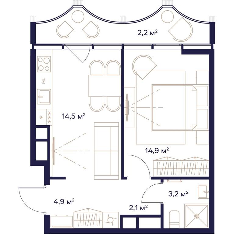 1-BD Apartment Sale, 41.8平方米 at Soyuz, Selskokhozyaystvennaya Street, Moscow, Russia #1 1-BD Apartment Sale, 41.8平方米 at Soyuz, Selskokhozyaystvennaya Street, Moscow, Russia #1
