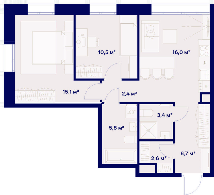 Продажа 2-комн. квартиры, 62,5 м² в ЖК «Союз», Сельскохозяйственная улица, Москва, Россия #1 Продажа 2-комн. квартиры, 62,5 м² в ЖК «Союз», Сельскохозяйственная улица, Москва, Россия #1
