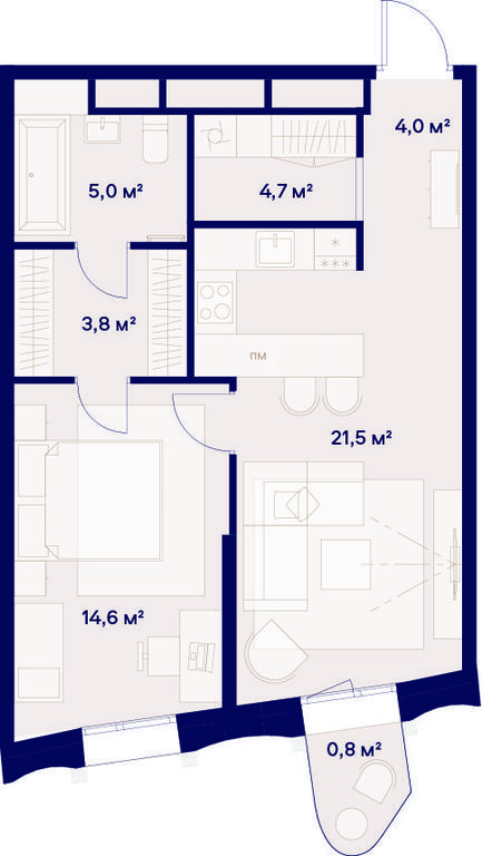 1-BD Apartment Sale, 54.4平方米 at Soyuz, Selskokhozyaystvennaya Street, Moscow, Russia #1 1-BD Apartment Sale, 54.4平方米 at Soyuz, Selskokhozyaystvennaya Street, Moscow, Russia #1