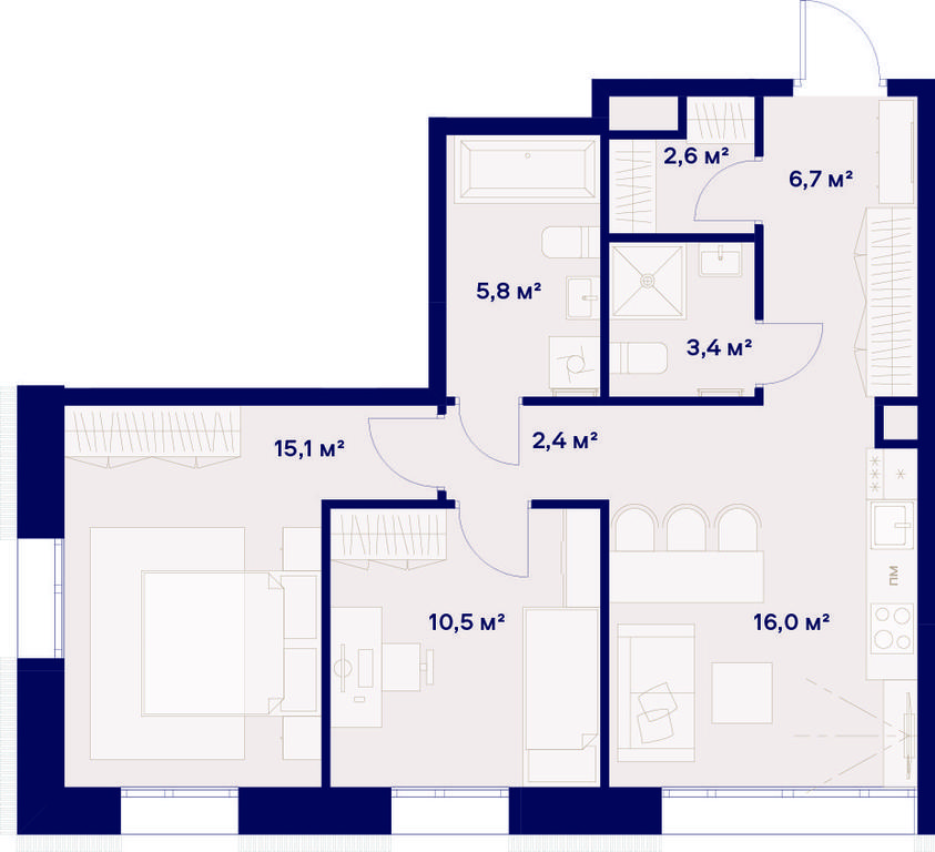 2-BD Apartment Sale, 62.5 sq. m. at Soyuz, Selskokhozyaystvennaya Street, Moscow, Russia #1 2-BD Apartment Sale, 62.5 sq. m. at Soyuz, Selskokhozyaystvennaya Street, Moscow, Russia #1