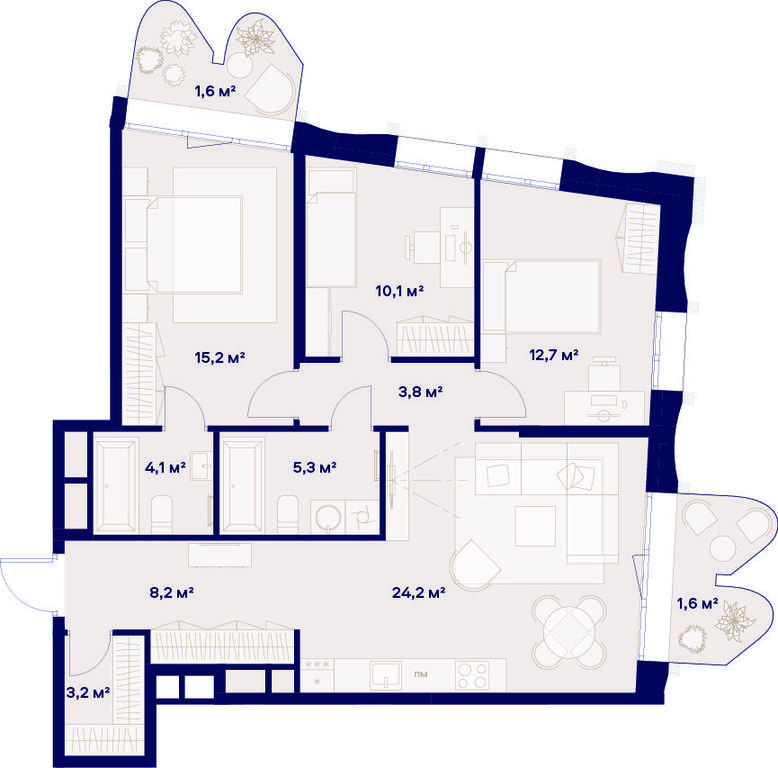 3-BD Apartment Sale, 90平方米 at Soyuz, Selskokhozyaystvennaya Street, Moscow, Russia #2 3-BD Apartment Sale, 90平方米 at Soyuz, Selskokhozyaystvennaya Street, Moscow, Russia #2