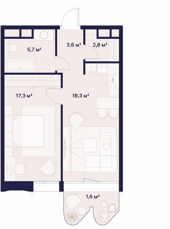 1-BD Apartment Sale, 49.3平方米 at Soyuz, Selskokhozyaystvennaya Street, Moscow, Russia #1 1-BD Apartment Sale, 49.3平方米 at Soyuz, Selskokhozyaystvennaya Street, Moscow, Russia #1