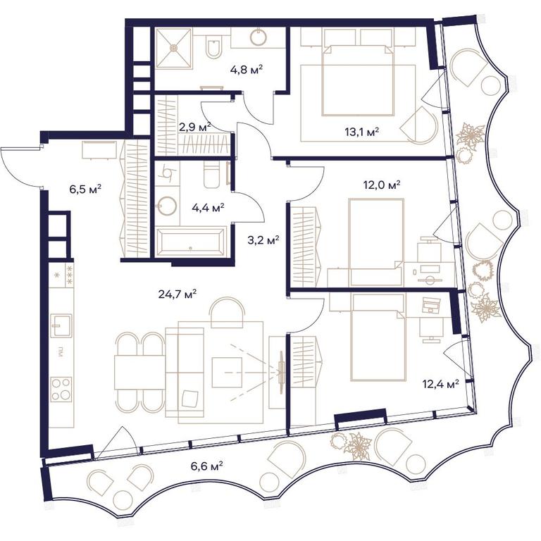 3-BD Apartment Sale, 90.6平方米 at Soyuz, Selskokhozyaystvennaya Street, Moscow, Russia #2 3-BD Apartment Sale, 90.6平方米 at Soyuz, Selskokhozyaystvennaya Street, Moscow, Russia #2