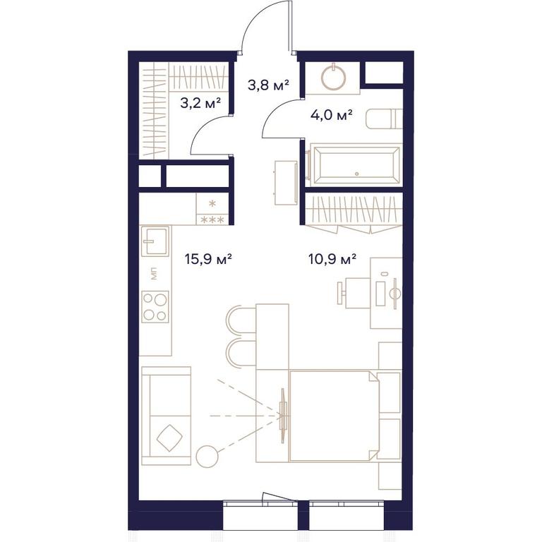 Apartment Sale, 37.8平方米 at Soyuz, Selskokhozyaystvennaya Street, Moscow, Russia #1 Apartment Sale, 37.8平方米 at Soyuz, Selskokhozyaystvennaya Street, Moscow, Russia #1