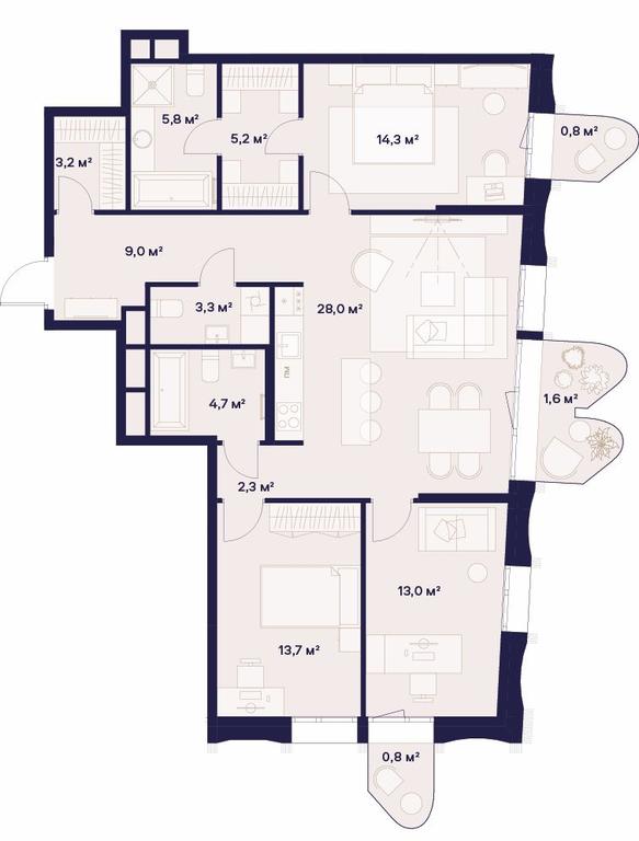3-BD Apartment Sale, 105.7平方米 at Soyuz, Selskokhozyaystvennaya Street, Moscow, Russia #2 3-BD Apartment Sale, 105.7平方米 at Soyuz, Selskokhozyaystvennaya Street, Moscow, Russia #2