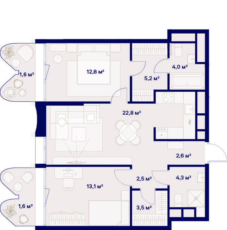 2-BD Apartment Sale, 74平方米 at Soyuz, Selskokhozyaystvennaya Street, Moscow, Russia #1 2-BD Apartment Sale, 74平方米 at Soyuz, Selskokhozyaystvennaya Street, Moscow, Russia #1