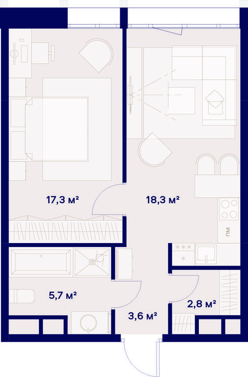 1-BD Apartment Sale, 47.7平方米 at Soyuz, Selskokhozyaystvennaya Street, Moscow, Russia #1 1-BD Apartment Sale, 47.7平方米 at Soyuz, Selskokhozyaystvennaya Street, Moscow, Russia #1