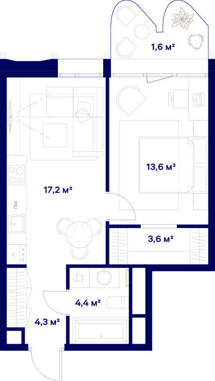 1-BD Apartment Sale, 44.7平方米 at Soyuz, Selskokhozyaystvennaya Street, Moscow, Russia #2 1-BD Apartment Sale, 44.7平方米 at Soyuz, Selskokhozyaystvennaya Street, Moscow, Russia #2