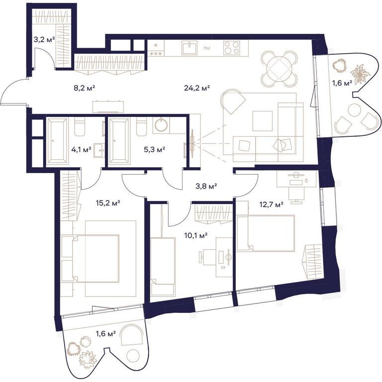 3-BD Apartment Sale, 90 sq. m. at Soyuz, Selskokhozyaystvennaya Street, Moscow, Russia #1 3-BD Apartment Sale, 90 sq. m. at Soyuz, Selskokhozyaystvennaya Street, Moscow, Russia #1