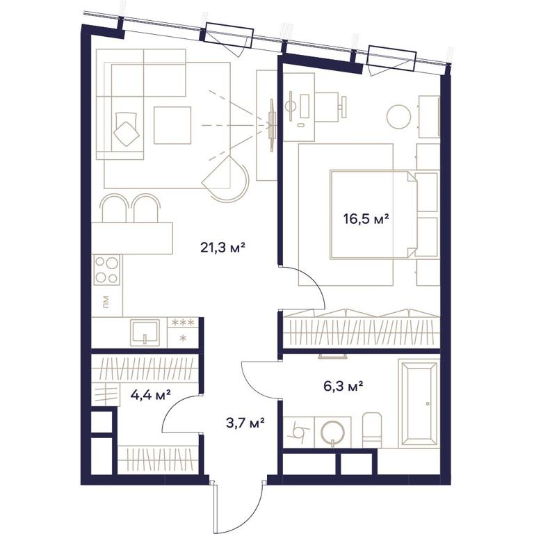 1-BD Apartment Sale, 52.2平方米 at Soyuz, Selskokhozyaystvennaya Street, Moscow, Russia #1 1-BD Apartment Sale, 52.2平方米 at Soyuz, Selskokhozyaystvennaya Street, Moscow, Russia #1