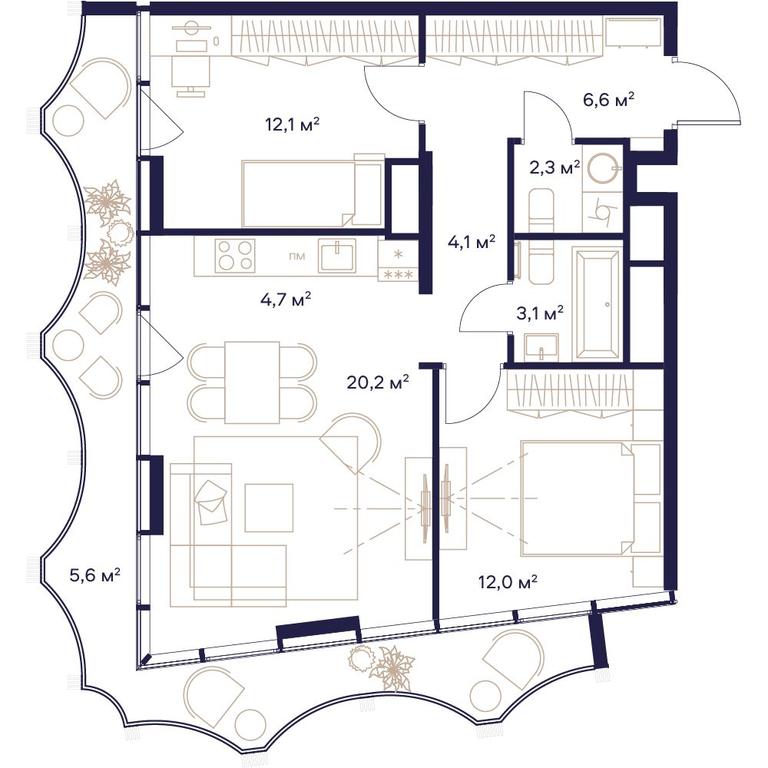 2-BD Apartment Sale, 70.7平方米 at Soyuz, Selskokhozyaystvennaya Street, Moscow, Russia #2 2-BD Apartment Sale, 70.7平方米 at Soyuz, Selskokhozyaystvennaya Street, Moscow, Russia #2