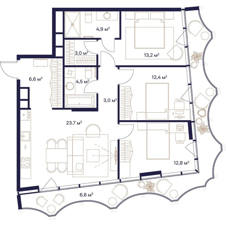 3-BD Apartment Sale, 90.7平方米 at Soyuz, Selskokhozyaystvennaya Street, Moscow, Russia #2 3-BD Apartment Sale, 90.7平方米 at Soyuz, Selskokhozyaystvennaya Street, Moscow, Russia #2