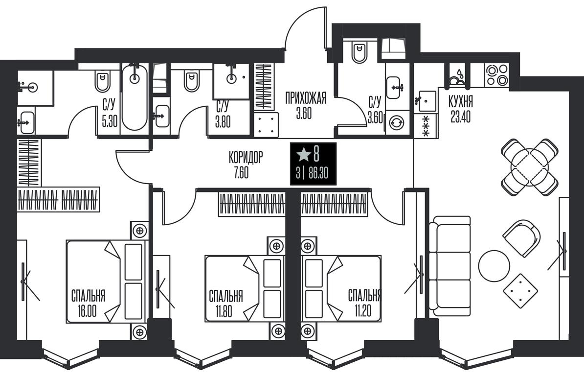3-BD Apartment Sale, 86.3平方米 at Ice Towers, State Nature Reserve of Regional Significance Forest on the Samorodinka River, Moscow, Russia #1 3-BD Apartment Sale, 86.3平方米 at Ice Towers, State Nature Reserve of Regional Significance Forest on the Samorodinka River, Moscow, Russia #1