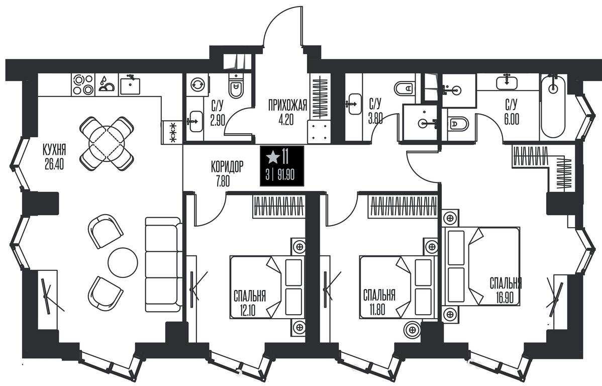 3-BD Apartment Sale, 91.9 sq. m. at Ice Towers, State Nature Reserve of Regional Significance Forest on the Samorodinka River, Moscow, Russia #1 3-BD Apartment Sale, 91.9 sq. m. at Ice Towers, State Nature Reserve of Regional Significance Forest on the Samorodinka River, Moscow, Russia #1
