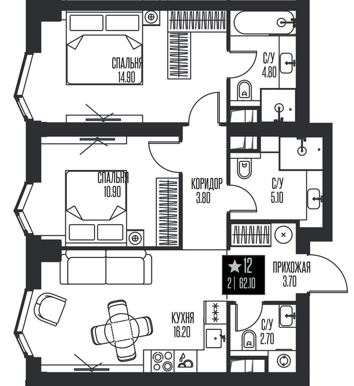 2-BD Apartment Sale, 62.1 sq. m. at Ice Towers, State Nature Reserve of Regional Significance Forest on the Samorodinka River, Moscow, Russia #1 2-BD Apartment Sale, 62.1 sq. m. at Ice Towers, State Nature Reserve of Regional Significance Forest on the Samorodinka River, Moscow, Russia #1