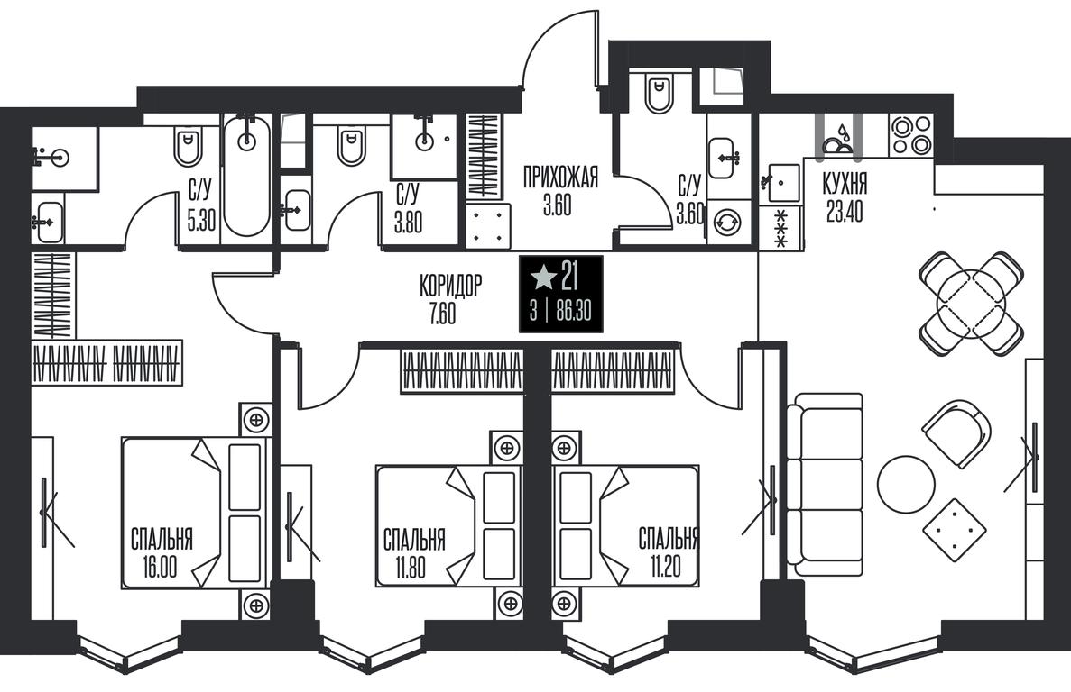 3-BD Apartment Sale, 86.3平方米 at Ice Towers, State Nature Reserve of Regional Significance Forest on the Samorodinka River, Moscow, Russia #1 3-BD Apartment Sale, 86.3平方米 at Ice Towers, State Nature Reserve of Regional Significance Forest on the Samorodinka River, Moscow, Russia #1