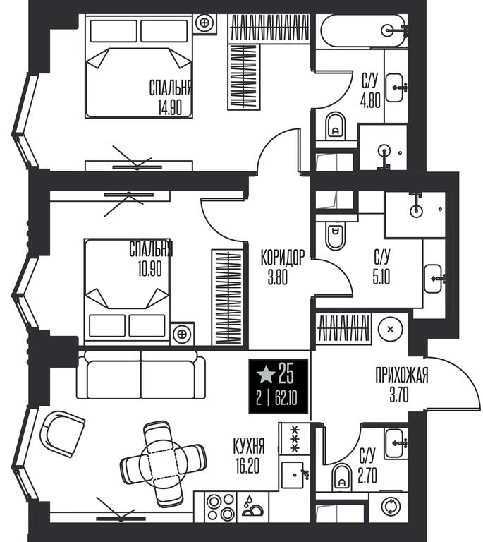 2-BD Apartment Sale, 62.1 sq. m. at Ice Towers, State Nature Reserve of Regional Significance Forest on the Samorodinka River, Moscow, Russia #1 2-BD Apartment Sale, 62.1 sq. m. at Ice Towers, State Nature Reserve of Regional Significance Forest on the Samorodinka River, Moscow, Russia #1
